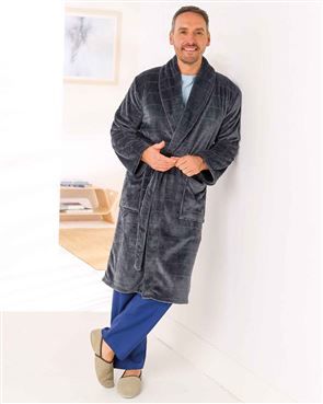 mens fleece dressing gowns